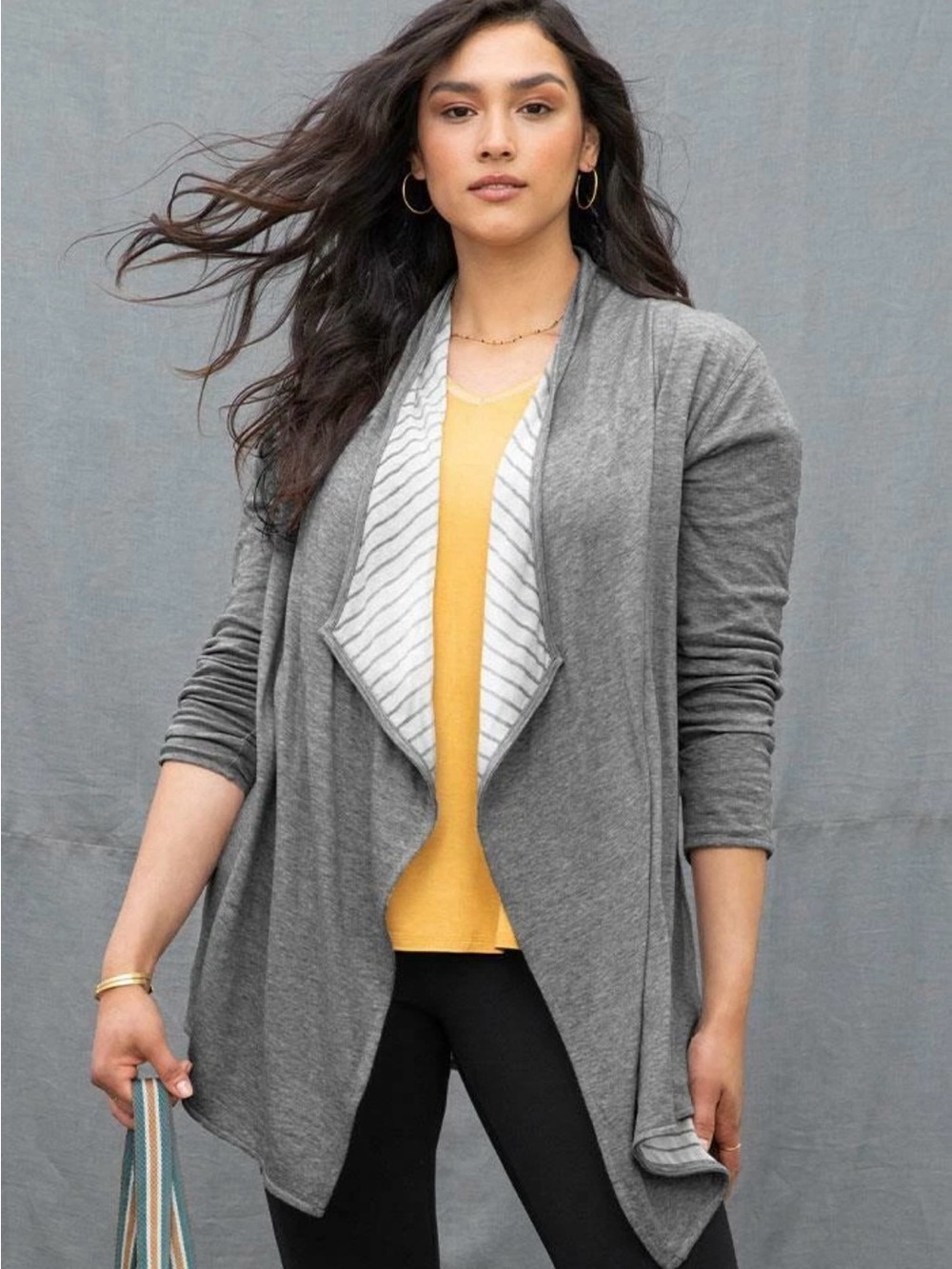 Matilda Jane Just Imagine Kendra Drape Front Cardigan Grey